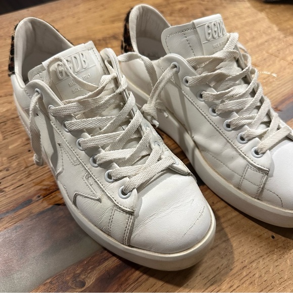 Golden Goose Pure Star Sneakers with Leopard Print Heel Tab Size 37 - Picture 9 of 10